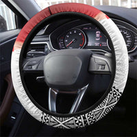 Ikale Tahi Pacific Tonga Rugby Steering Wheel Cover Tongan Ngatu with Flag Pattern