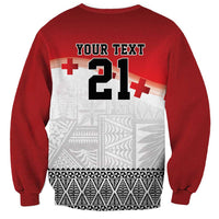 Ikale Tahi Pacific Tonga Rugby Custom Sweatshirt Tongan Ngatu with Flag Pattern LT9 - Polynesian Pride