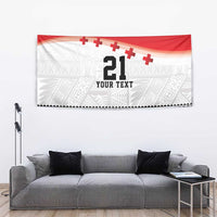 Ikale Tahi Pacific Tonga Rugby Custom Tapestry Tongan Ngatu with Flag Pattern