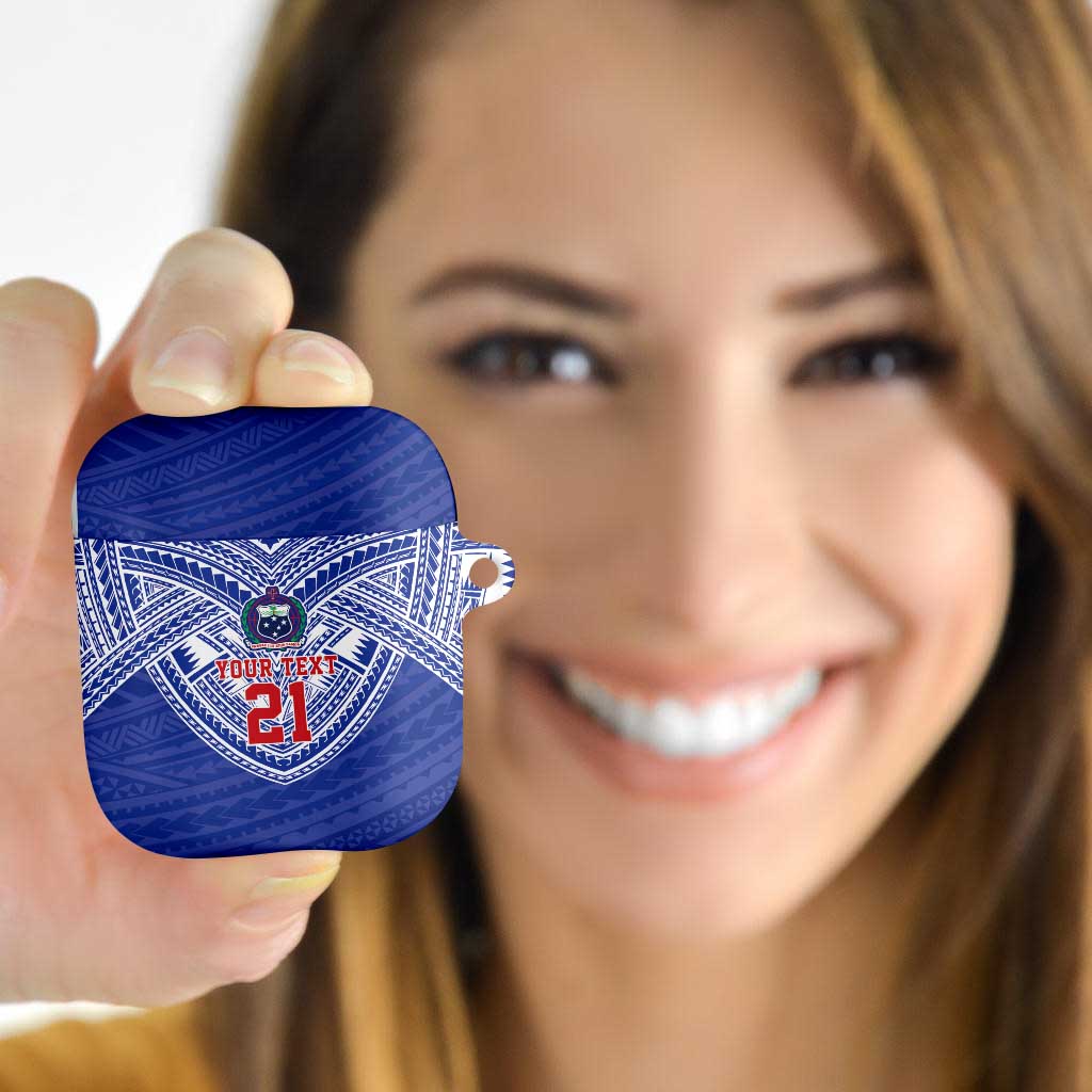 Manu Samoa Pacific Samoa Rugby Custom AirPods Case Polynesian Pattern - Polynesian Pride