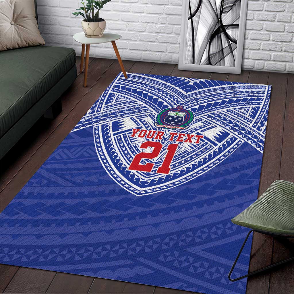 Manu Samoa Pacific Samoa Rugby Custom Area Rug Polynesian Pattern