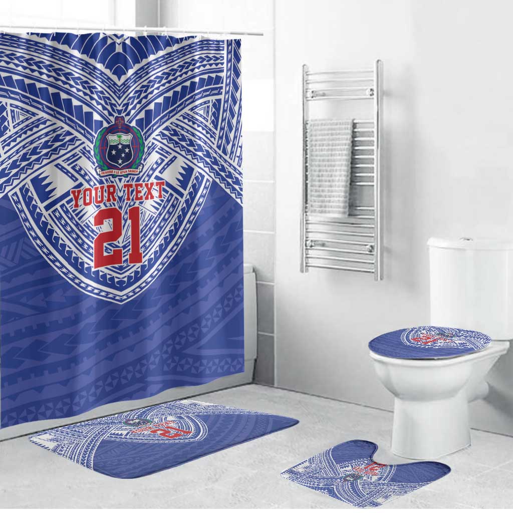 Manu Samoa Pacific Samoa Rugby Custom Bathroom Set Polynesian Pattern - Polynesian Pride
