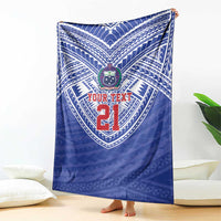 Manu Samoa Pacific Samoa Rugby Custom Blanket Polynesian Pattern