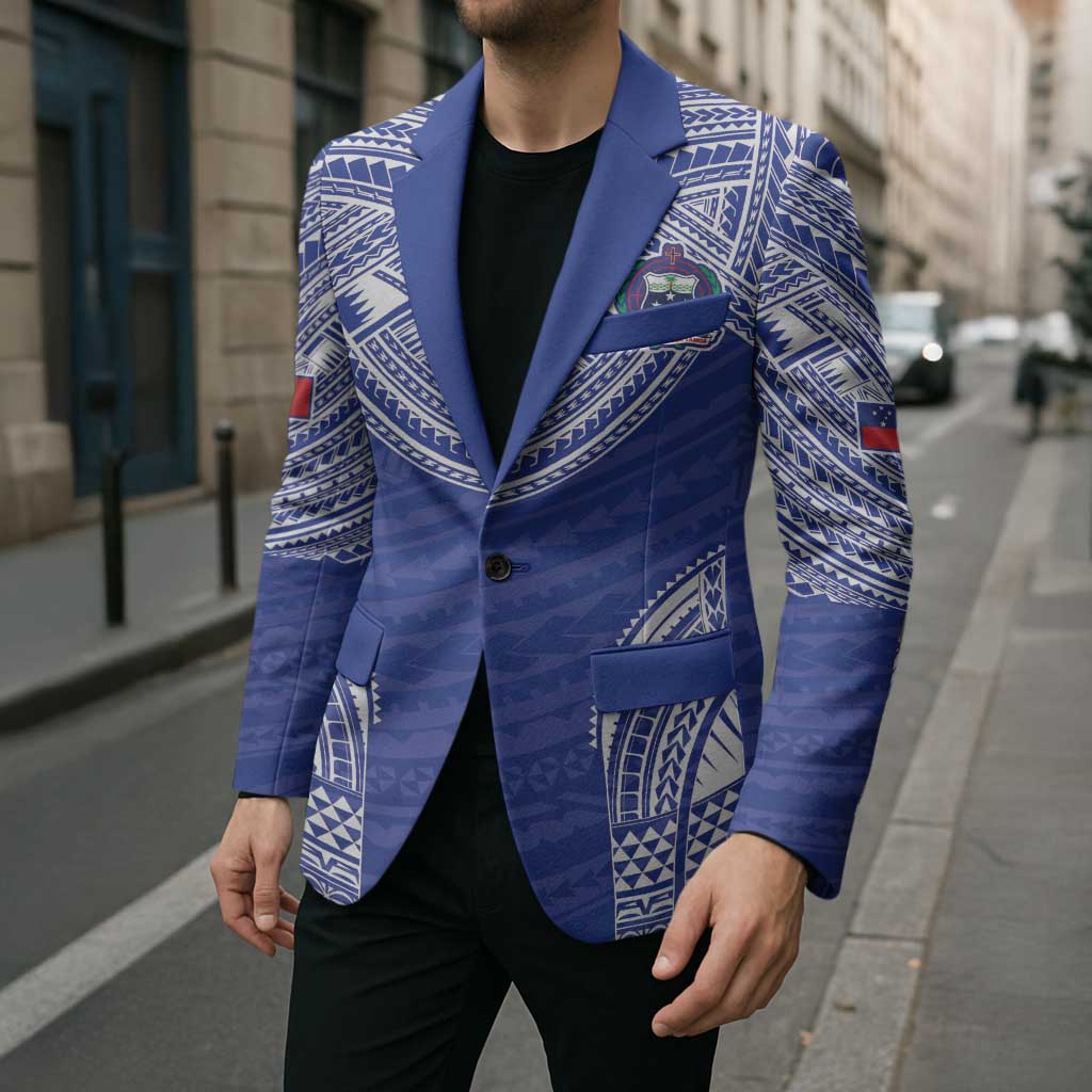 Manu Samoa Pacific Samoa Rugby Custom Blazer Polynesian Pattern - Polynesian Pride