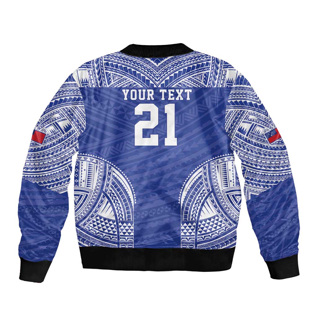 Manu Samoa Pacific Samoa Rugby Custom Bomber Jacket Polynesian Pattern