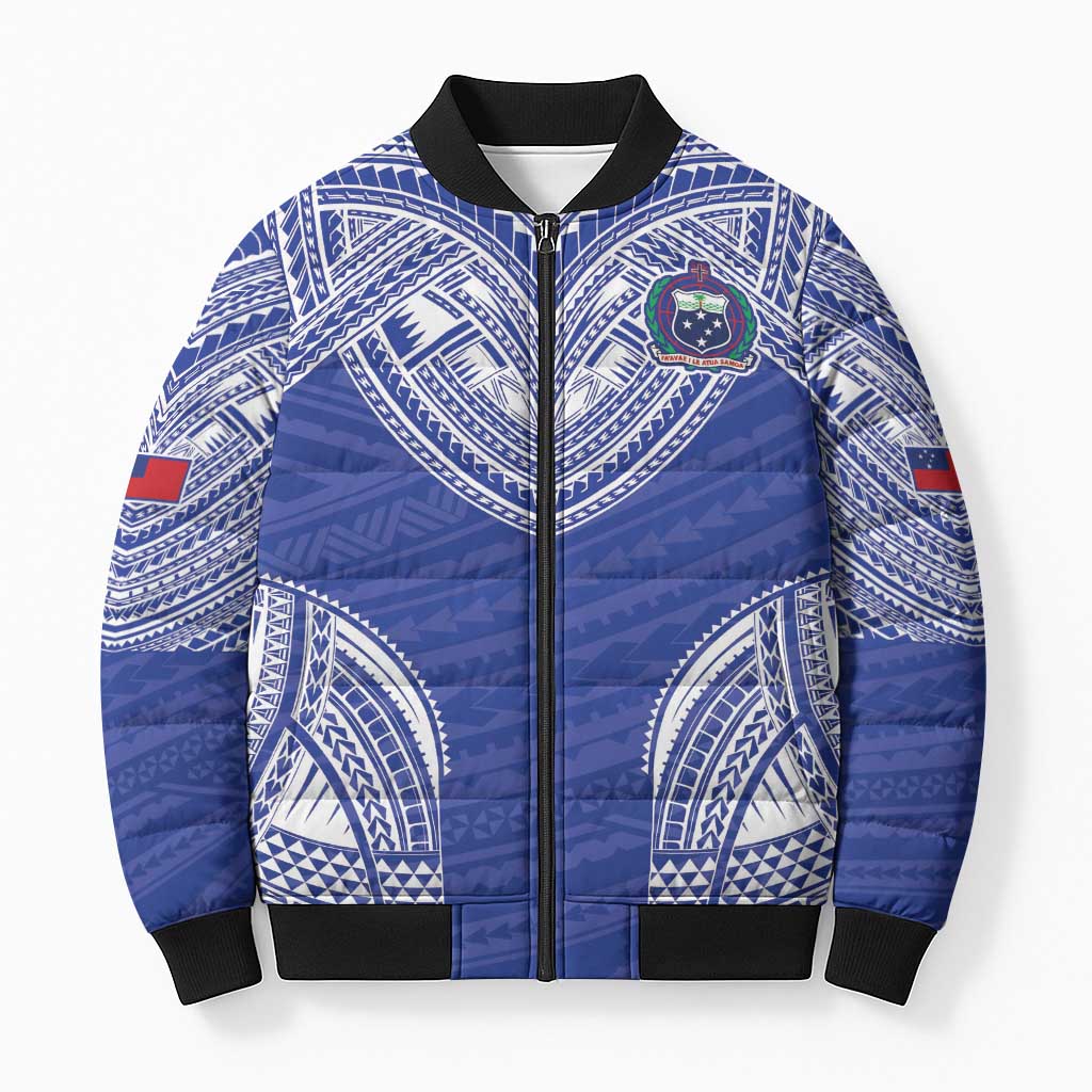 Manu Samoa Pacific Samoa Rugby Custom Bomber Puffer Jacket Polynesian Pattern - Polynesian Pride