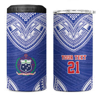 Manu Samoa Pacific Samoa Rugby Custom 4 in 1 Can Cooler Tumbler Polynesian Pattern