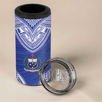 Manu Samoa Pacific Samoa Rugby Custom 4 in 1 Can Cooler Tumbler Polynesian Pattern