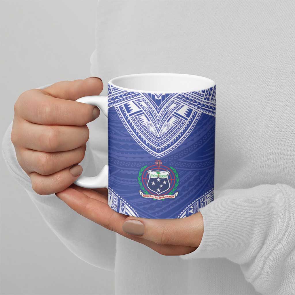 Manu Samoa Pacific Samoa Rugby Custom Ceramic Mug Polynesian Pattern - Polynesian Pride