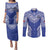 Manu Samoa Pacific Samoa Rugby Custom Couples Matching Puletasi and Long Sleeve Button Shirt Polynesian Pattern