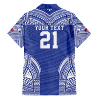 Manu Samoa Pacific Samoa Rugby Custom Family Matching Off The Shoulder Long Sleeve Dress and Hawaiian Shirt Polynesian Pattern