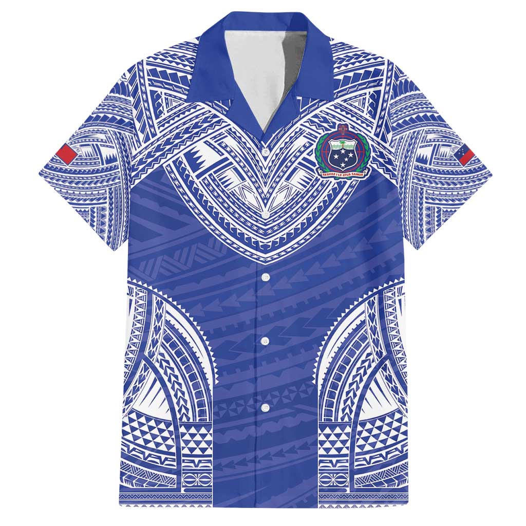 Manu Samoa Pacific Samoa Rugby Custom Family Matching Off Shoulder Short Dress and Hawaiian Shirt Polynesian Pattern