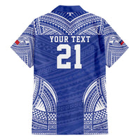 Manu Samoa Pacific Samoa Rugby Custom Family Matching Off Shoulder Short Dress and Hawaiian Shirt Polynesian Pattern