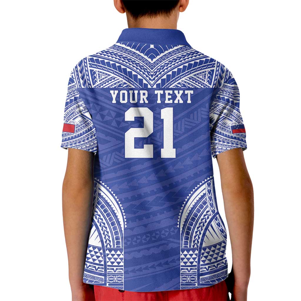 Manu Samoa Pacific Samoa Rugby Custom Kid Polo Shirt Polynesian Pattern