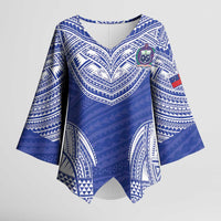 Manu Samoa Pacific Samoa Rugby Custom Kimono Sleeve Blouse Polynesian Pattern - Polynesian Pride