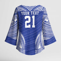 Manu Samoa Pacific Samoa Rugby Custom Kimono Sleeve Blouse Polynesian Pattern - Polynesian Pride