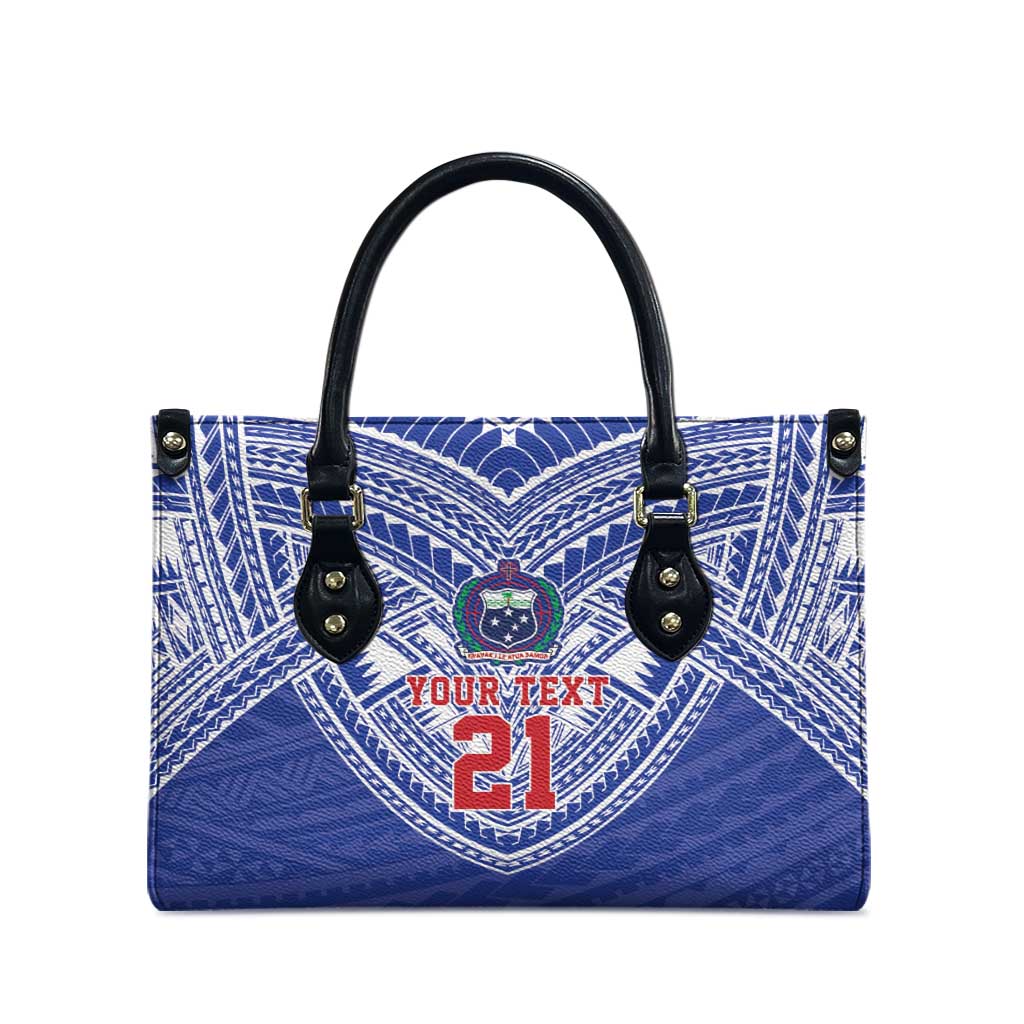 Manu Samoa Pacific Samoa Rugby Custom Leather Bag Polynesian Pattern - Polynesian Pride