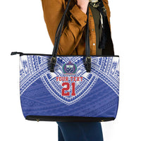 Manu Samoa Pacific Samoa Rugby Custom Leather Tote Bag Polynesian Pattern LT9 - Polynesian Pride