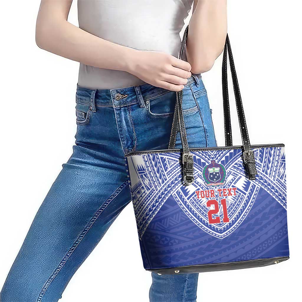 Manu Samoa Pacific Samoa Rugby Custom Leather Tote Bag Polynesian Pattern LT9 - Polynesian Pride