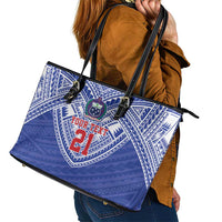 Manu Samoa Pacific Samoa Rugby Custom Leather Tote Bag Polynesian Pattern LT9 - Polynesian Pride