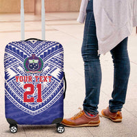 Manu Samoa Pacific Samoa Rugby Custom Luggage Cover Polynesian Pattern LT9 Blue - Polynesian Pride