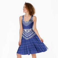 Manu Samoa Pacific Samoa Rugby Custom Midi Dress Polynesian Pattern - Polynesian Pride