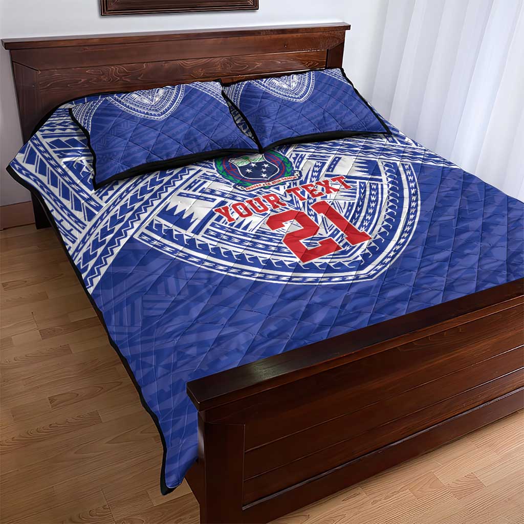 Manu Samoa Pacific Samoa Rugby Custom Quilt Bed Set Polynesian Pattern