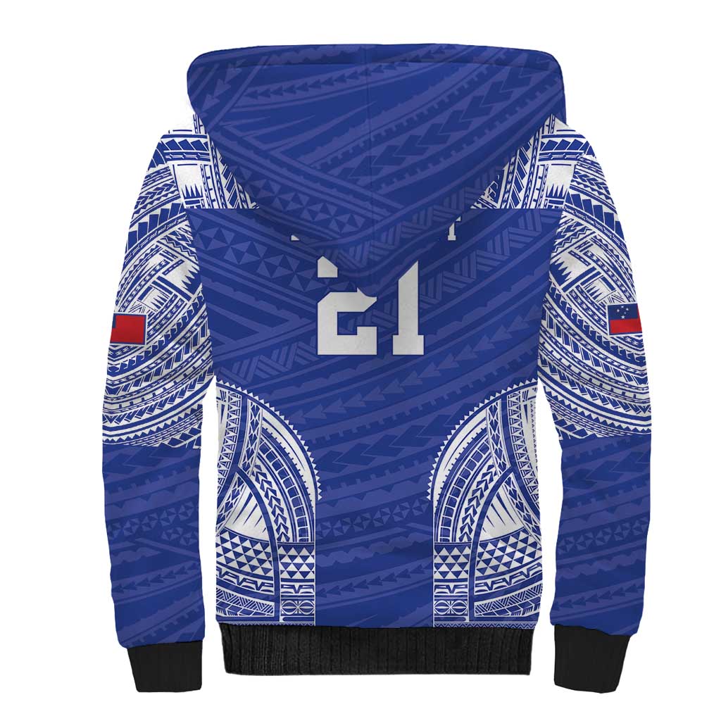 Manu Samoa Pacific Samoa Rugby Custom Sherpa Hoodie Polynesian Pattern