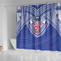 Manu Samoa Pacific Samoa Rugby Custom Shower Curtain Polynesian Pattern