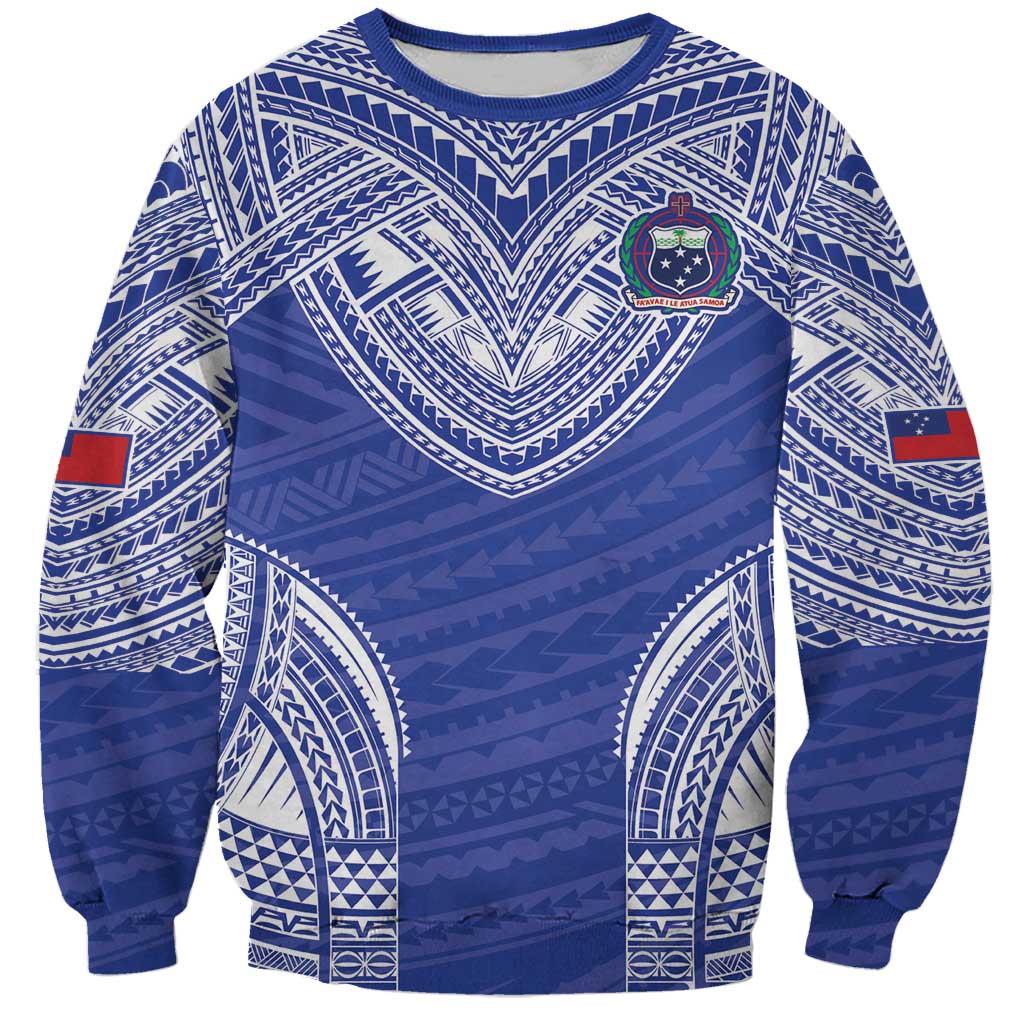 Manu Samoa Pacific Samoa Rugby Custom Sweatshirt Polynesian Pattern