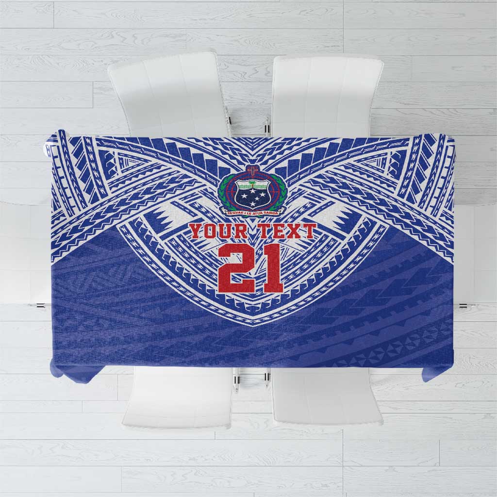 Manu Samoa Pacific Samoa Rugby Custom Tablecloth Polynesian Pattern