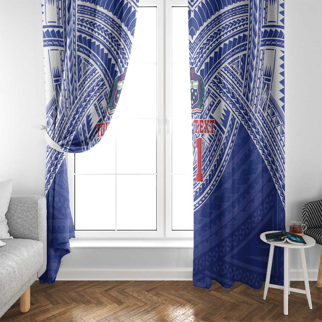 Manu Samoa Pacific Samoa Rugby Custom Window Curtain Polynesian Pattern