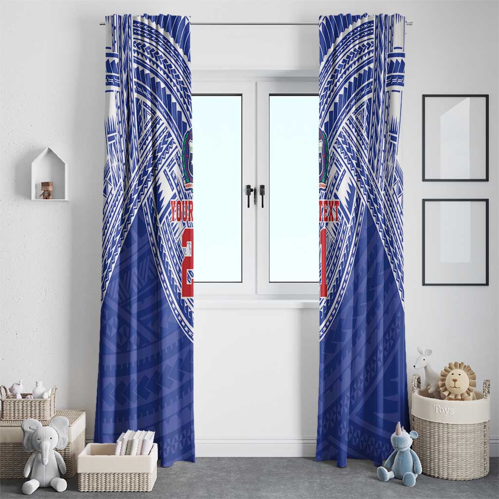 Manu Samoa Pacific Samoa Rugby Custom Window Curtain Polynesian Pattern