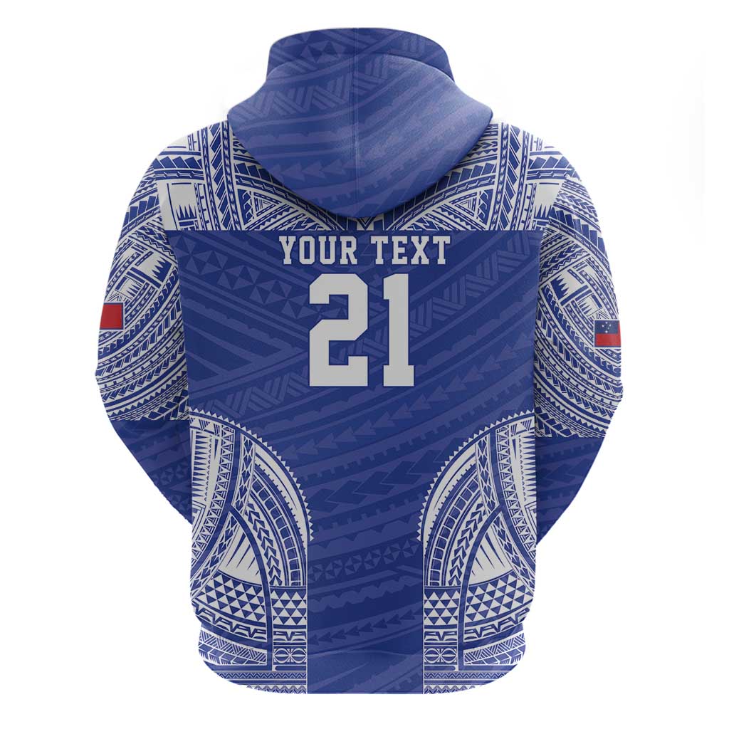 Manu Samoa Pacific Samoa Rugby Custom Zip Hoodie Polynesian Pattern