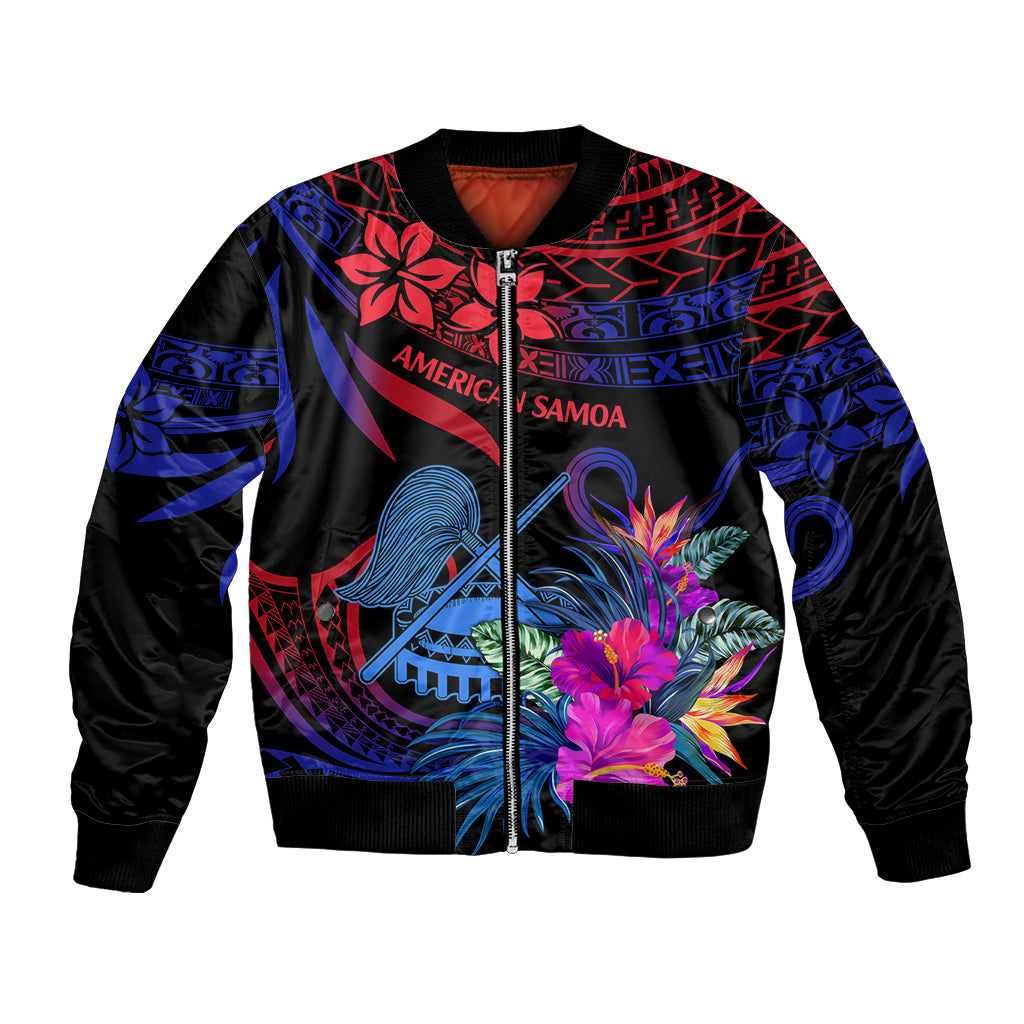 American Samoa Bomber Jacket Manu'a Cession Day Polynesian Tribal LT9 Unisex Gradient Blue - Polynesian Pride