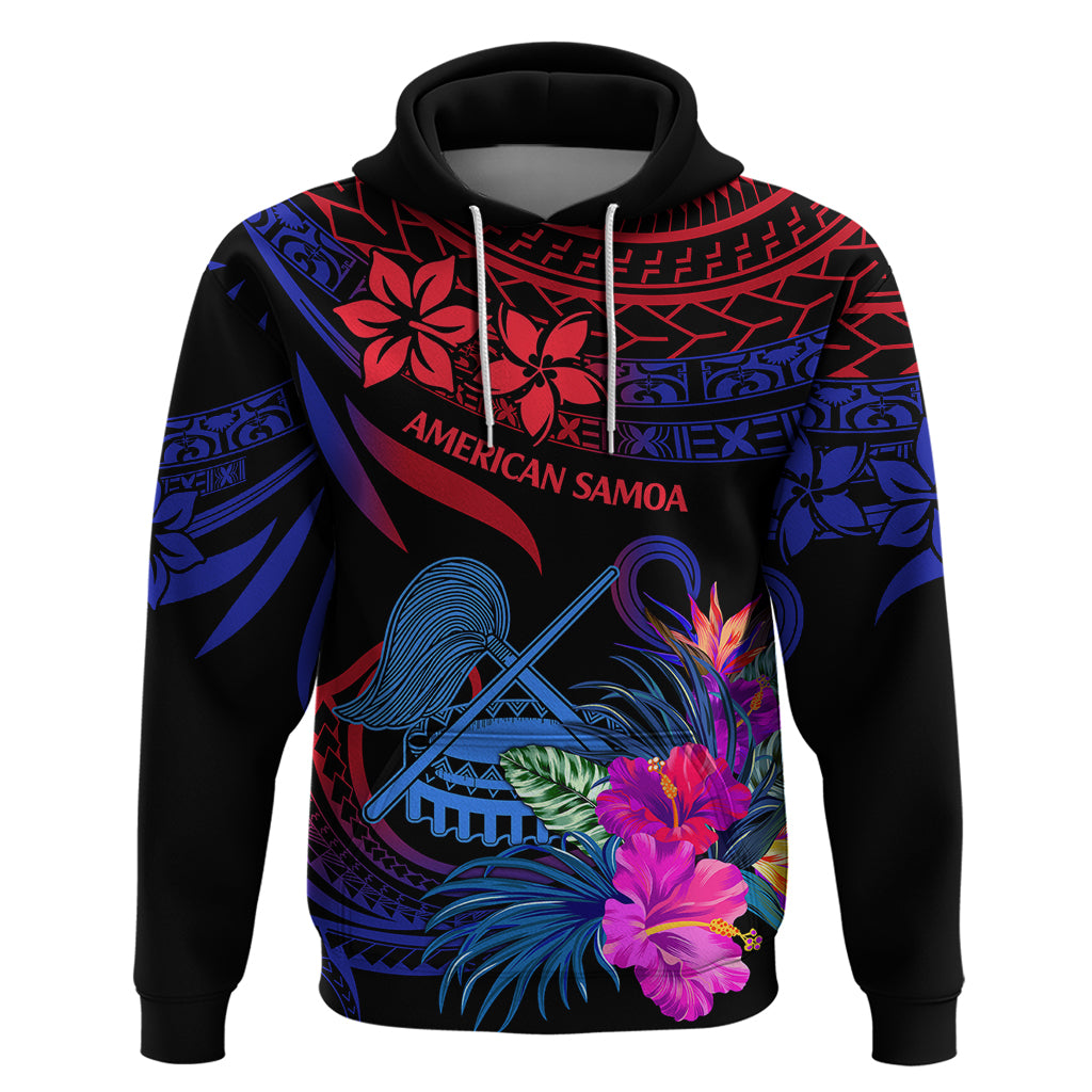 American Samoa Hoodie Manua Cession Day Polynesian Tribal LT9 Pullover Hoodie Gradient Blue - Polynesian Pride