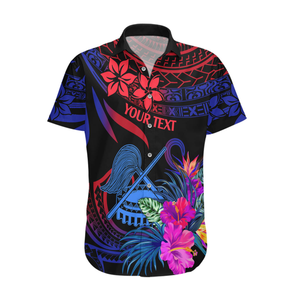Custom American Samoa Hawaiian Shirt Manu'a Cession Day Polynesian Tribal LT9 Gradient Blue - Polynesian Pride