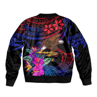 Custom American Samoa Sleeve Zip Bomber Jacket Manu'a Cession Day Polynesian Tribal LT9 - Polynesian Pride