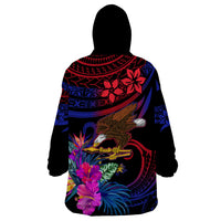 Custom American Samoa Wearable Blanket Hoodie Manu'a Cession Day Polynesian Tribal LT9 - Polynesian Pride