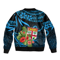 Fiji Islands Sleeve Zip Bomber Jacket With Polynesian Tribal Happy National Day LT9 - Polynesian Pride