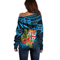 Custom Fiji Islands Off Shoulder Sweater With Polynesian Tribal Happy National Day LT9 - Polynesian Pride