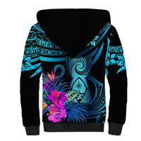 Polynesian Guam Sherpa Hoodie With Latte Stone Happy Liberation Day LT9 - Polynesian Pride