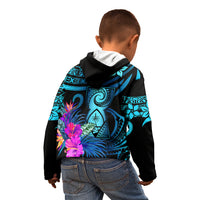 Custom Polynesian Guam Kid Hoodie With Latte Stone Happy Liberation Day LT9 - Polynesian Pride