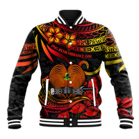 PNG Remembrance Day Baseball Jacket Polynesian Tribal and Poppy LT9 Unisex Red - Polynesian Pride