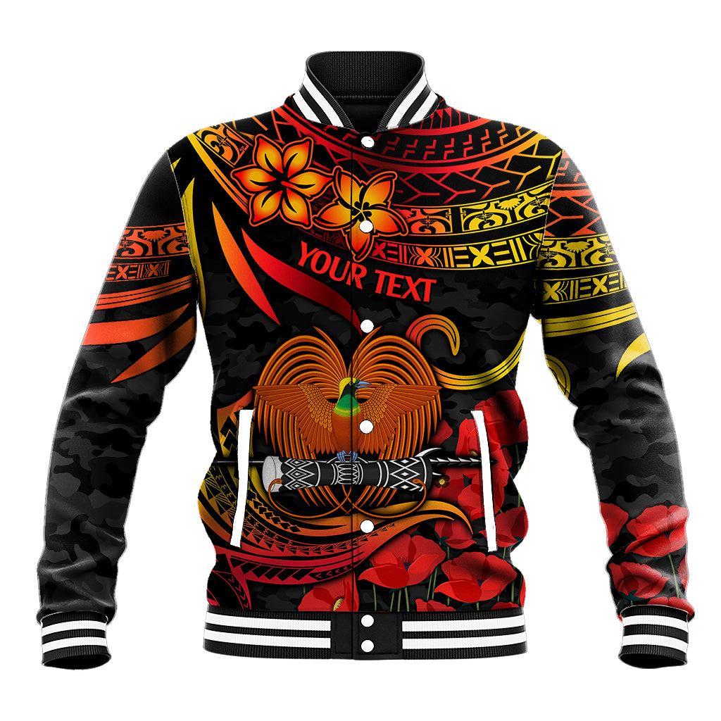 Custom PNG Remembrance Day Baseball Jacket Polynesian Tribal and Poppy LT9 Unisex Red - Polynesian Pride