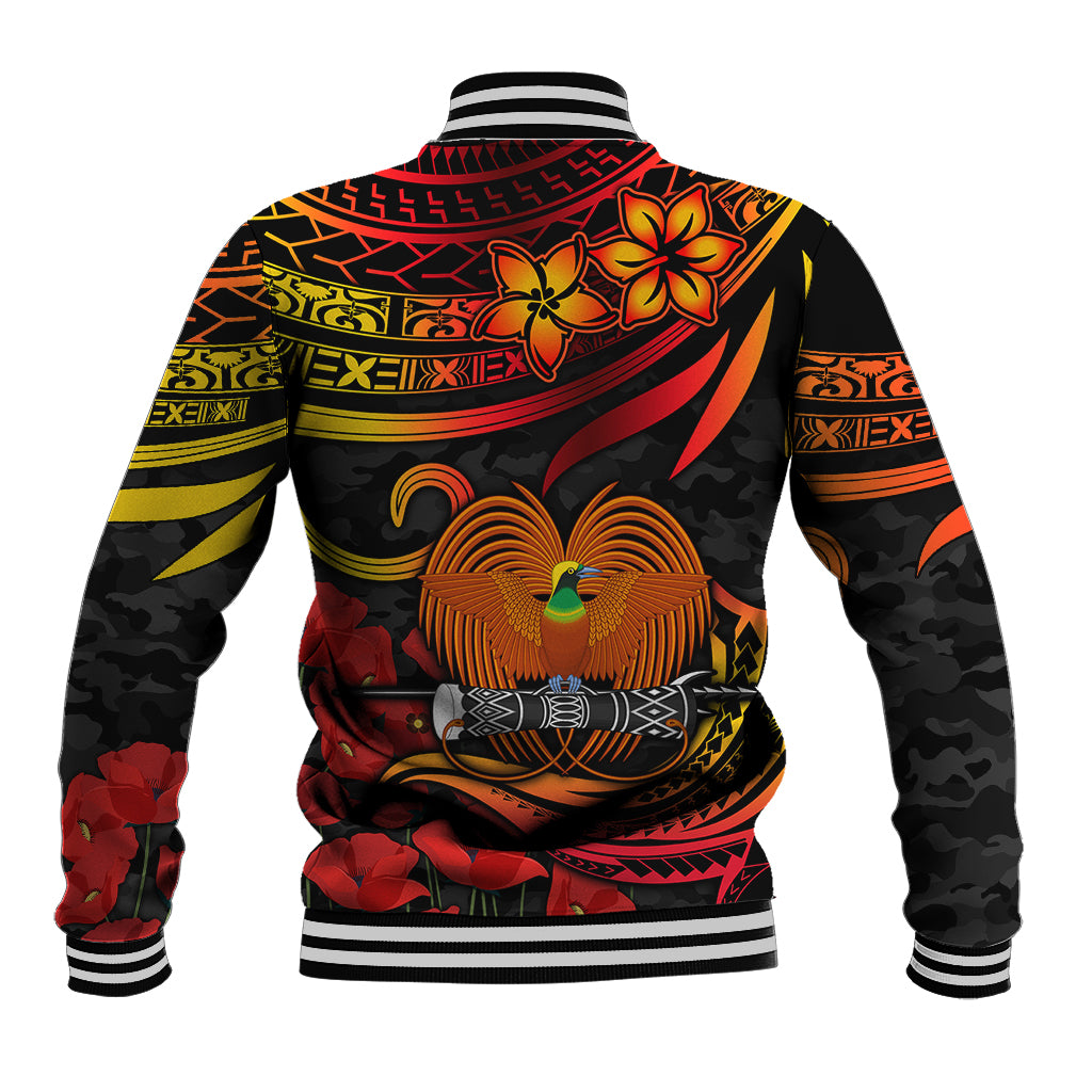 Custom PNG Remembrance Day Baseball Jacket Polynesian Tribal and Poppy LT9 - Polynesian Pride