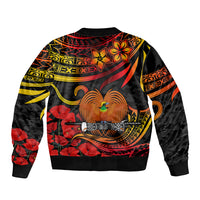 Custom PNG Remembrance Day Sleeve Zip Bomber Jacket Polynesian Tribal and Poppy LT9 - Polynesian Pride