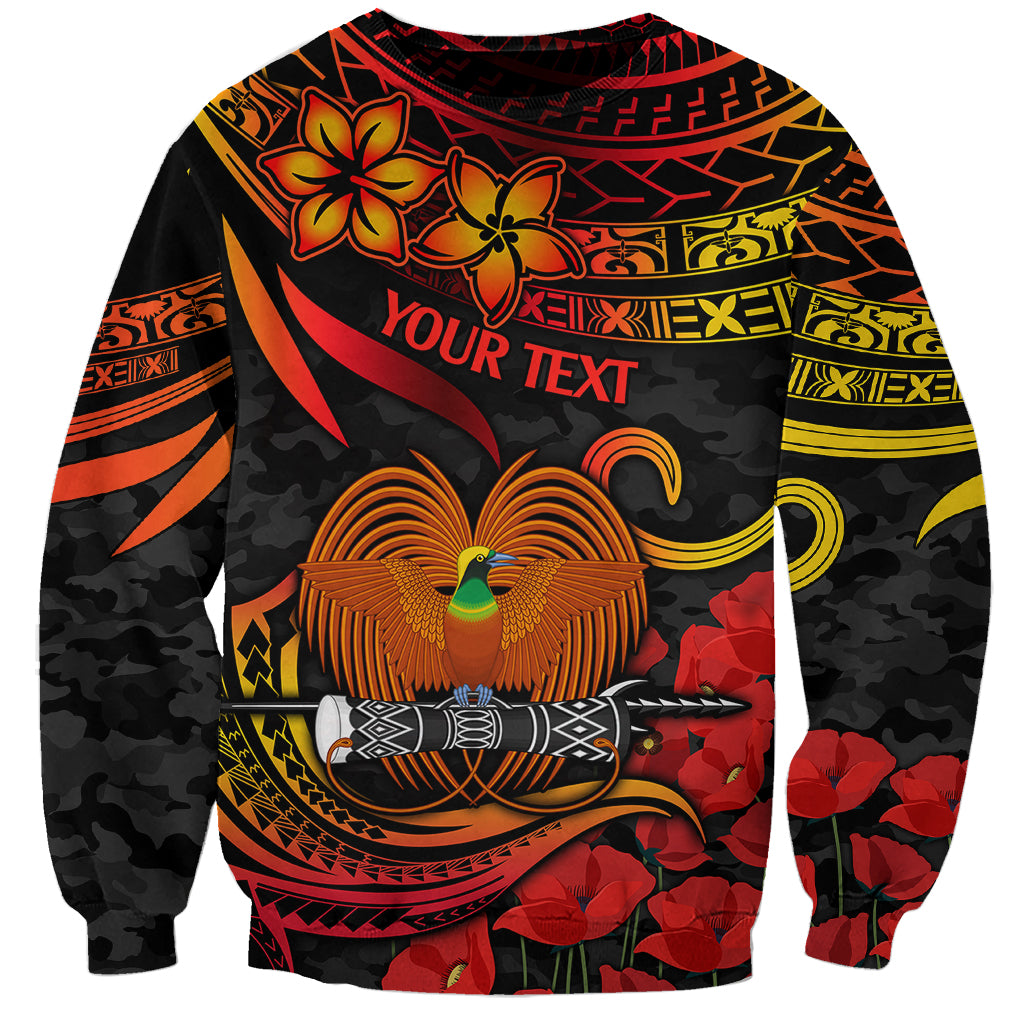 Custom PNG Remembrance Day Sweatshirt Polynesian Tribal and Poppy LT9 Unisex Red - Polynesian Pride