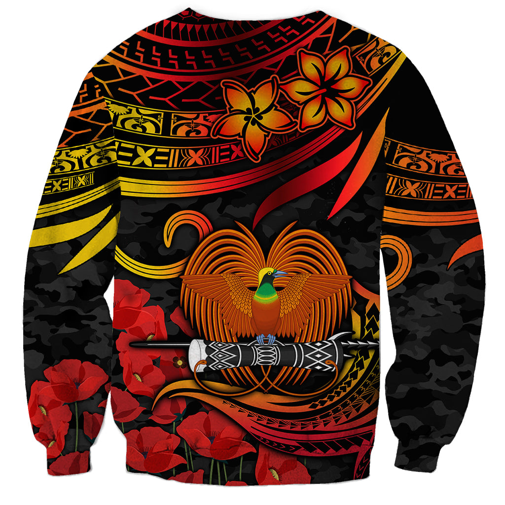 Custom PNG Remembrance Day Sweatshirt Polynesian Tribal and Poppy LT9 - Polynesian Pride