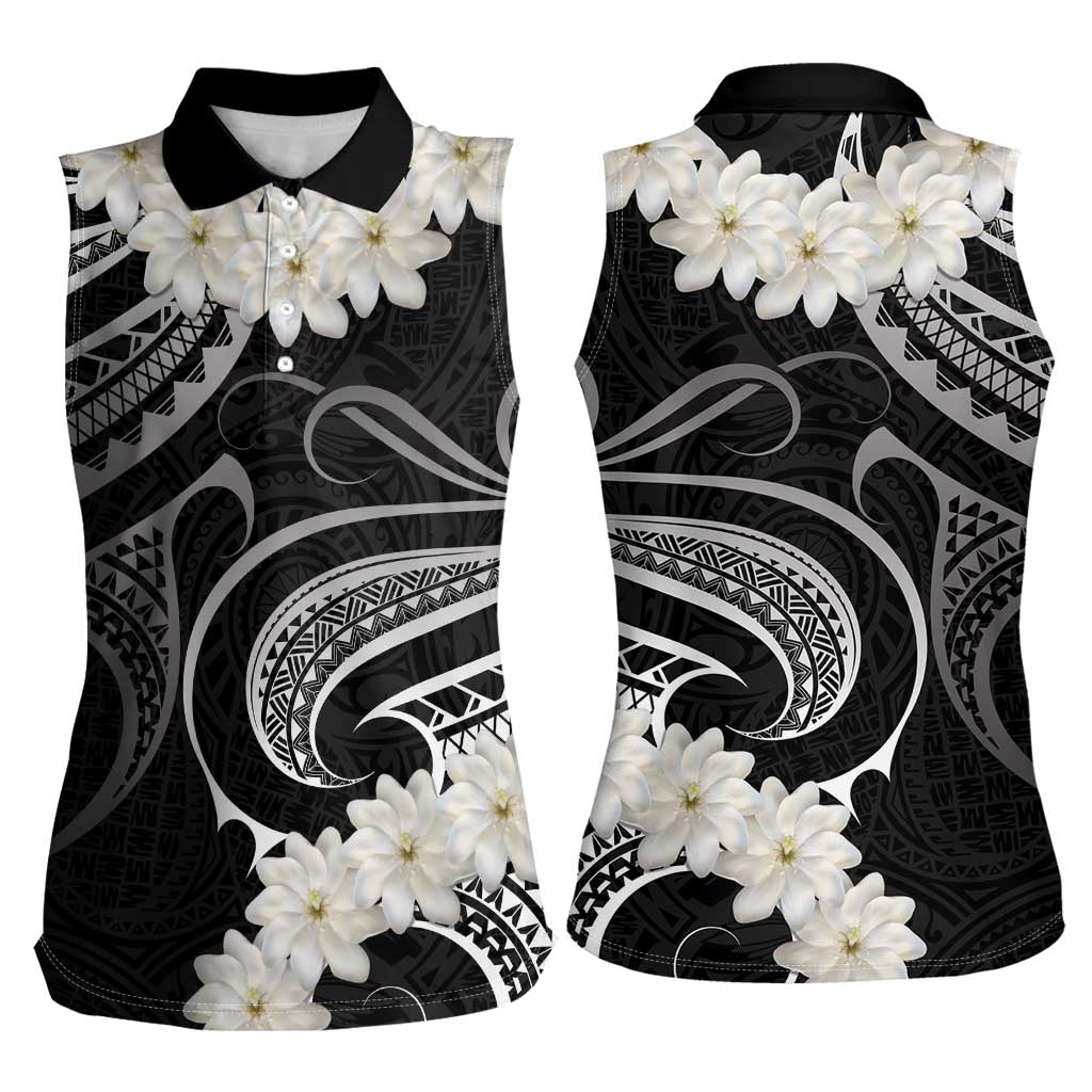 White Sunday Tokelau Gardenia Thunbergia Women Sleeveless Polo Shirt Fakamalo Atu Kia Te Koutou Uma